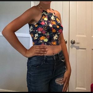 Cropped Tropical Tank Top